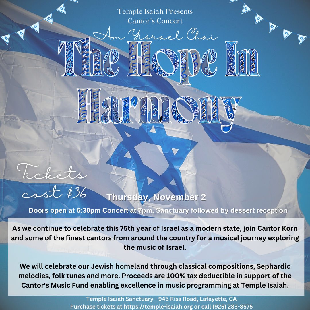 Cantor's Concert - Am Yisrael Chai: Hope in the Harmony