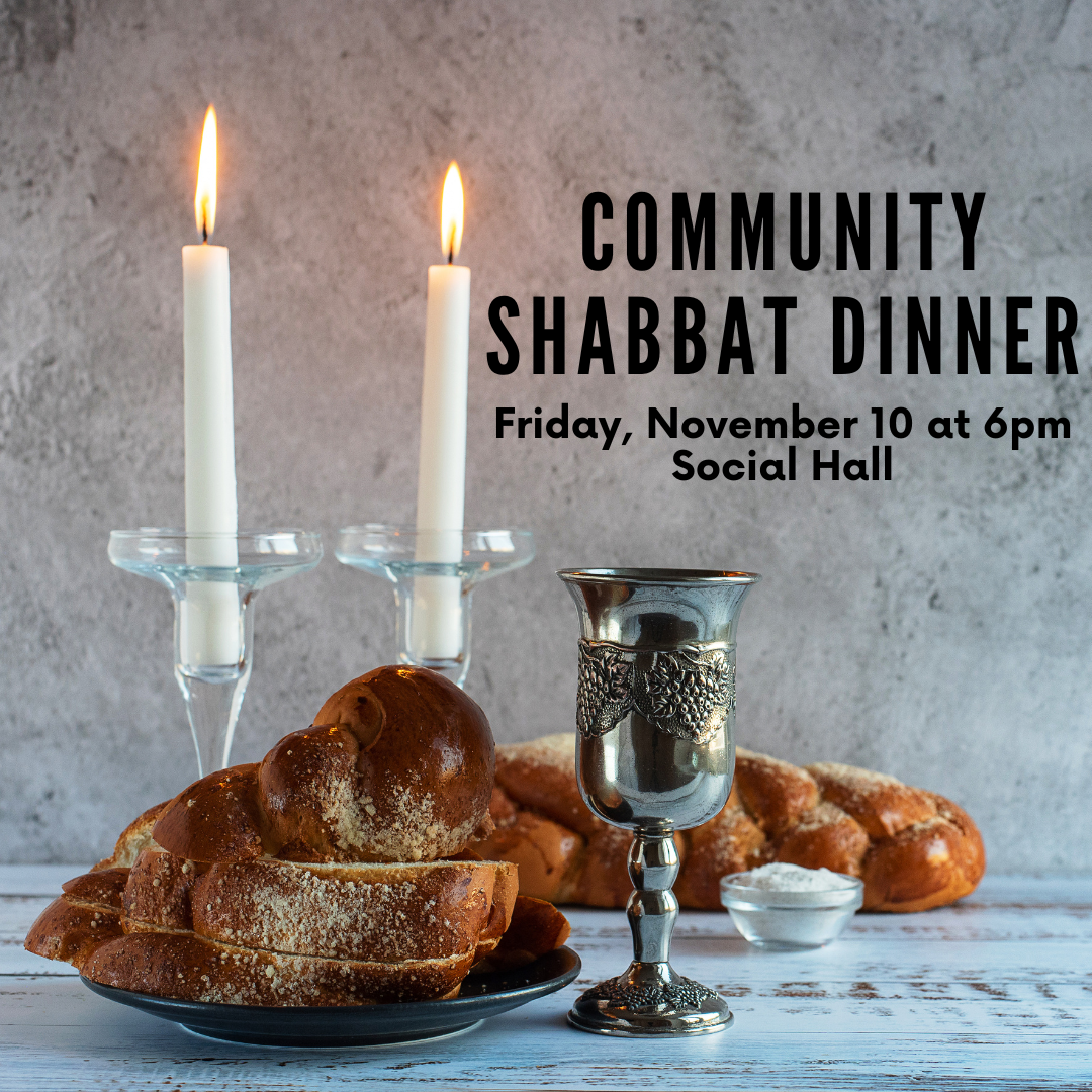 Community Shabbat Dinner featuring Mediterranean food